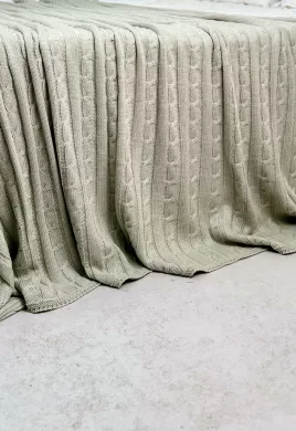 Плед (цвет: бело-зеленый)