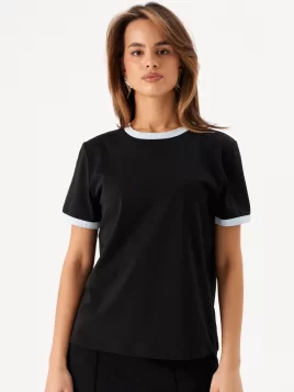 Джемпер женский (цвет: черный, нежно-голубой)