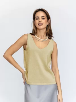 Жилет женский (цвет: крем-брюле, золото)