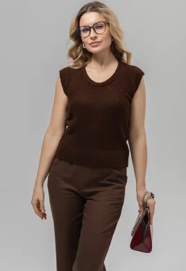 Жилет женский (цвет: шоколадный)