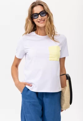 Джемпер женский (цвет: белый, светло-желтый)