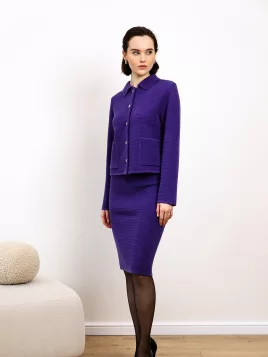 Костюм женский (жакет, юбка) (цвет: глубокий фиолетовый)