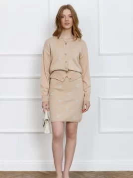 Юбка женская (цвет: крем-брюле, бледно-голубой)