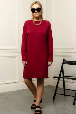Платье женское (цвет: вишневый)