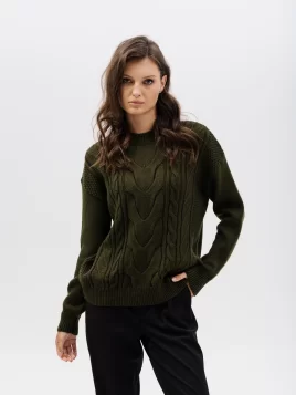 Джемпер женский (цвет: темно-оливковый)