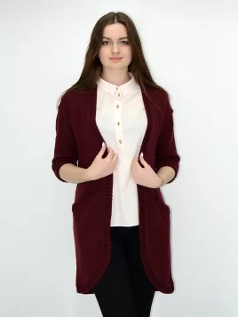 Кардиган женский (цвет: бордовый)
