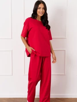 Костюм женский (джемпер, брюки) (цвет: красный)
