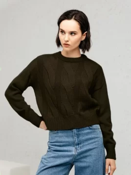 Джемпер женский (цвет: оливковый)