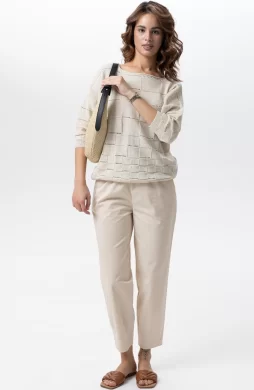 Брюки женские (цвет: молочный)