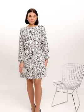 Платье женское (цвет: молочный, черный)