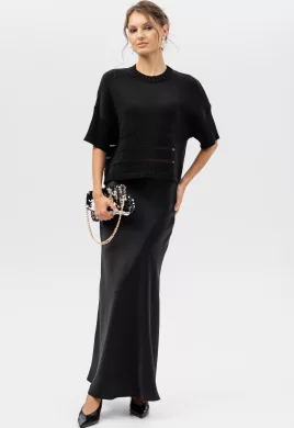 Джемпер женский (цвет: черный, черный)