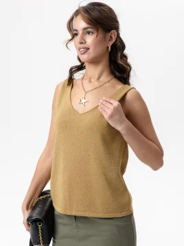 Жилет женский (цвет: верблюжий, золото)