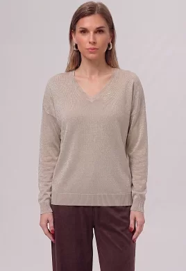 Джемпер женский (цвет: молочный, серебро)