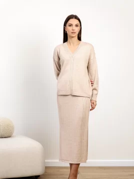 Костюм женский (джемпер, юбка) (цвет: светлый опаловый)
