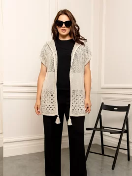 Кардиган женский (цвет: светло-бежевый)