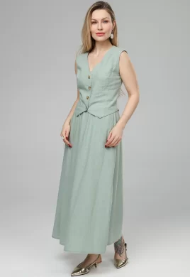 Костюм женский (блузка, юбка) (цвет: светлая полынь)