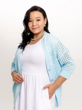 Кардиган женский (цвет: бледно-голубой)