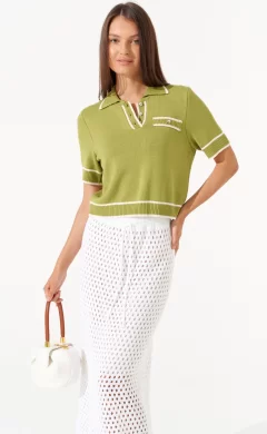 Джемпер женский (цвет: золотая олива, молочный)