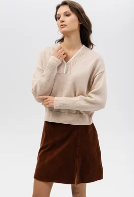 Джемпер женский (цвет: светлый опаловый, белый)