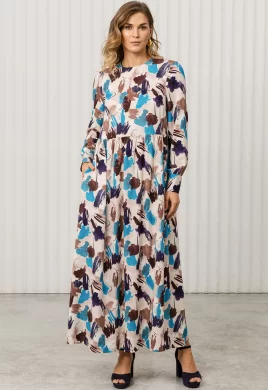 Платье женское (цвет: молочный, шоколадный, темно-бирюзовый)