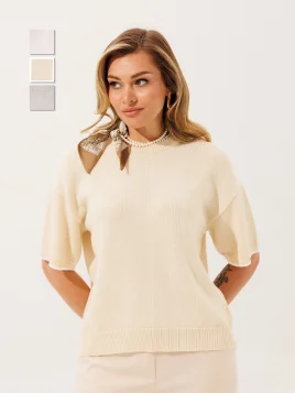 Джемпер женский (цвет: молочный, белый)