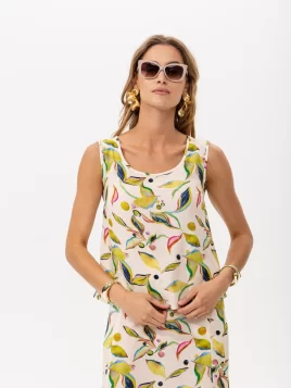 Блузка женская (цвет: молочный, желтый, сиреневый)