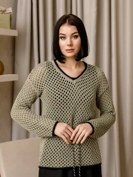 Джемпер женский (цвет: серо-зелёный, черный)