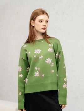 Джемпер женский (цвет: зеленая оливка)