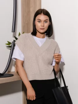 Жилет женский (цвет: светло-бежевый)