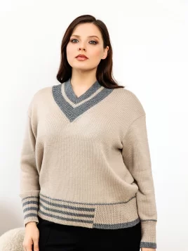 Джемпер женский (цвет: светло-бежевый, серый)