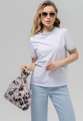 Джемпер женский (цвет: белый, нежно-голубой)