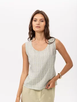 Блузка женская (цвет: молочный, светлый хаки, серо-голубой)