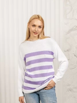 Джемпер женский (цвет: белый, сиреневый)