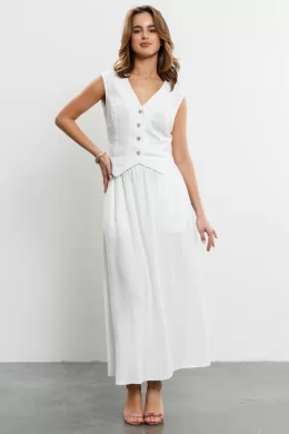 Костюм женский (блузка, юбка) (цвет: белый)