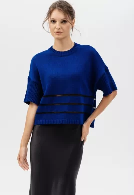 Джемпер женский (цвет: темно-синий, черный)