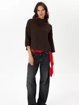 Джемпер женский (цвет: коричневый меланж)