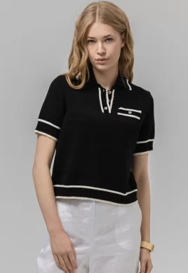 Джемпер женский (цвет: черный, молочный)