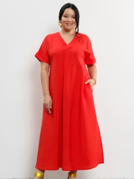 Платье женское (цвет: алый)
