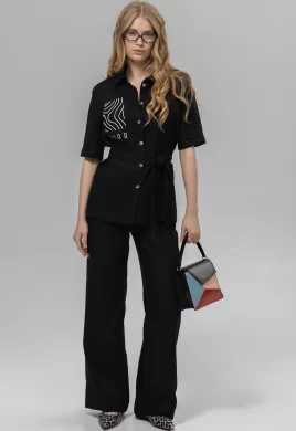 Блузка женская (цвет: черный)