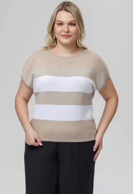Джемпер женский (цвет: бежевый лайт, белый, серебро)