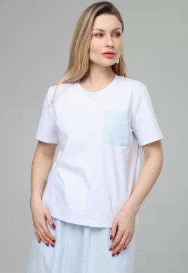 Джемпер женский (цвет: белый, голубой)