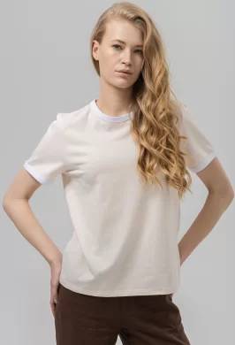 Джемпер женский (цвет: светлый опаловый, белый)