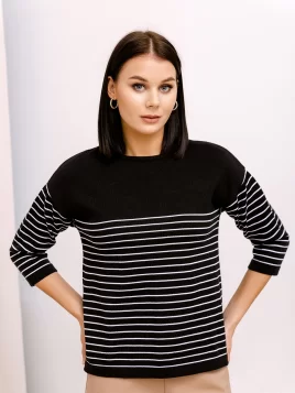 Джемпер женский (цвет: черный, белый)