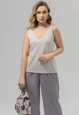 Жилет женский (цвет: кремовый, серебро)