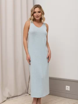 Платье женское (цвет: бледно-голубой, серебро)