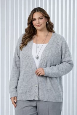 Кардиган женский (цвет: светло-серый)