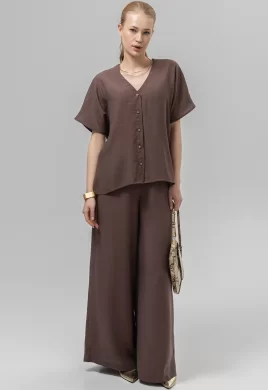 Блузка женская (цвет: шоколадный)