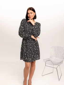 Платье женское (цвет: черный, молочный)