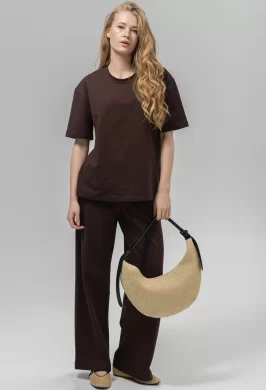 Костюм женский (джемпер, брюки) (цвет: шоколадный)