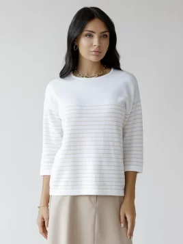 Джемпер женский (цвет: белый, светло-бежевый)